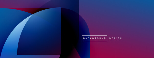 Poster - Abstract gradient shapes create dynamic composition. Purple, blue hues dominate design, offering modern aesthetic. Text reads background design.
