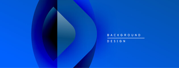 Poster - Abstract blue design. Circular shapes overlap square form. Modern aesthetic, simple text reads background design. Clean, vibrant composition.
