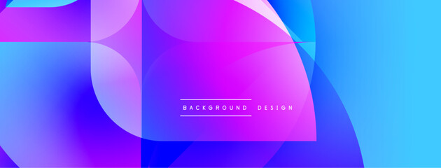 Leinwandbilder - Abstract vibrant background. Overlapping circles create fluid gradient effect. Purple, blue hues dominate composition. Modern design element.