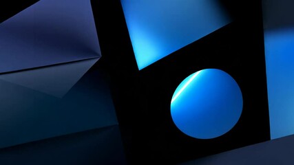 Poster - Explore a selection of stunning geometric shapes and vibrant gradients in blue, perfect for your modern backgrounds