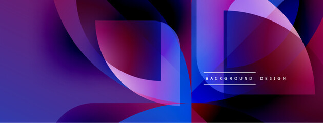 Poster - Abstract fluid shapes overlap, creating vibrant purple, blue gradients. Modern design element for backgrounds, banners, presentations.