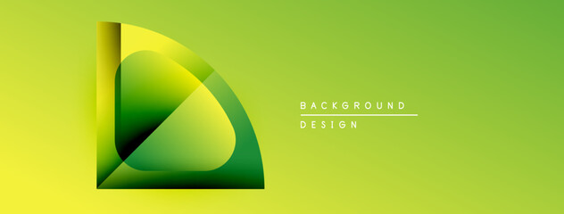 Poster - Abstract gradient design features layered shapes. Yellow, green hues create dynamic visual effect. Minimalist style, modern aesthetic.