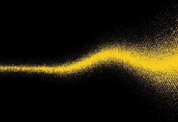 Fototapete - Abstract yellow spray pattern on a black background, creating a dynamic visual effect