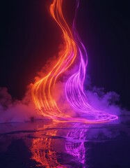 Aufkleber - Vibrant neon light trails creating a mesmerizing visual effect