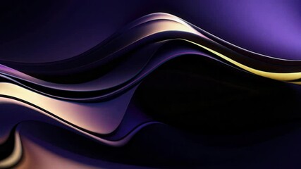 Poster - Elegant abstract design featuring flowing waves in deep purple hues, perfect for modern backgrounds.