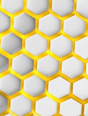 Poster - Abstract Honeycomb Pattern Background with a Modern Design Featuring Yellow Accents and Simple Geometric Shapes for Creative Projects