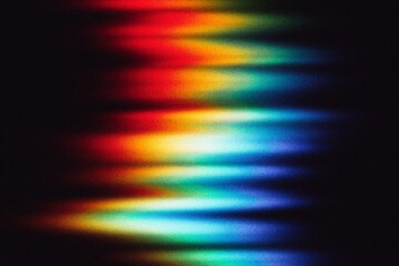 Wall Mural - dark rainbow black grainy gradient shape backdrop design, abstract glowing multicolored noisy gradie