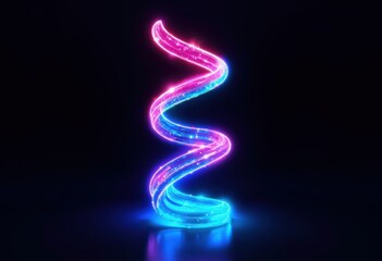 Poster - Colorful glowing spiral design with vibrant pink and blue lights