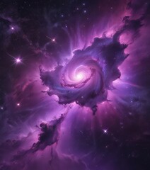 Wall Mural - Vibrant purple nebula swirls, glowing star clusters  Cosmic dust, celestial wonders , color, constellation, stars