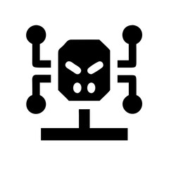 Poster - This image, featuring a menacing-looking circuit board, is ideal for websites or blogs discussing cyber threats, malware, hacking, or digital dangers to systems and data.

