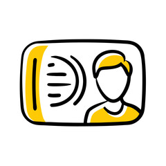 Aufkleber - This image of an ID card with a person's silhouette and a waveform is perfect for websites or blogs about identity verification, access control, or personal identification systems.

