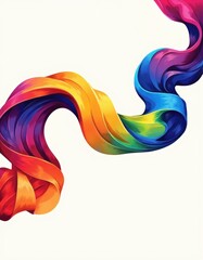 Poster - Colorful ribbon flowing in vibrant rainbow hues, symbolizing creativity and joy