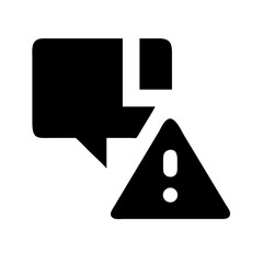 Poster - This image, featuring a speech bubble and an exclamation triangle, is perfect for websites or blogs to signify errors, warnings, or important alerts in communication.

