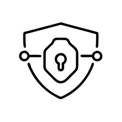 Aufkleber - This image of a shield with a keyhole represents digital security, perfect for websites or blogs covering cybersecurity, data protection, or online safety features.

