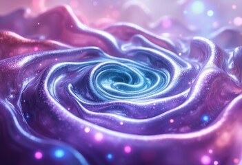 Poster - Abstract swirling fabric in vibrant purple and blue tones, creating a mesmerizing effect
