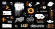 © TOPFORM - Texture element collection urban street style , spray paint spotted , numbers and signs,dots,lines,ink splashes, , graffiti , isolated vector collection