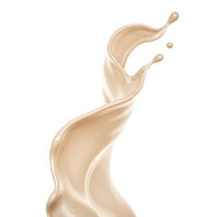 Poster - Beige liquid splash flowing dynamic isolated on transparent background