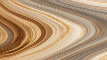 Poster - abstract textured surface with smooth, flowing lines in shades of beige, brown, and cream, creating 