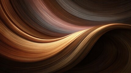 Aufkleber - Abstract swirling patterns in shades of brown and gold create a dynamic, textured visual effect.