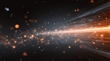 Aufkleber - Abstract light trails with glowing particles create a dynamic, futuristic atmosphere.