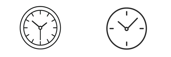 Fototapete - Two simple clock designs showing different styles for timekeeping in modern aesthetics