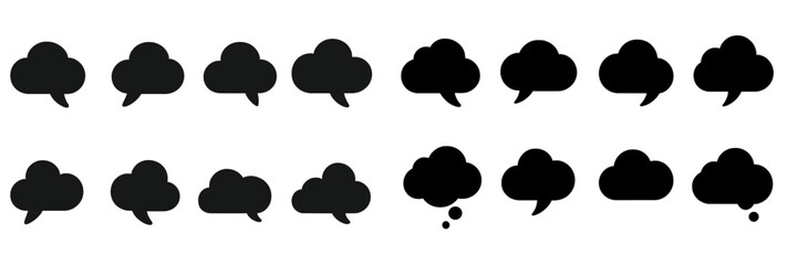 Leinwandbilder - Collection of speech bubble icons in various styles and orientations suitable for graphic design and digital communication