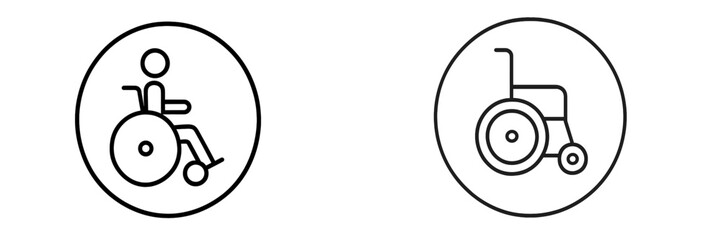 Poster - Disability symbols indicating accessibility options for persons with limited mobility in public spaces
