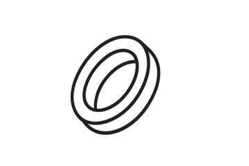 Aufkleber - Unique design of a circular double ring illustrating modern minimalism and elegance in geometric art