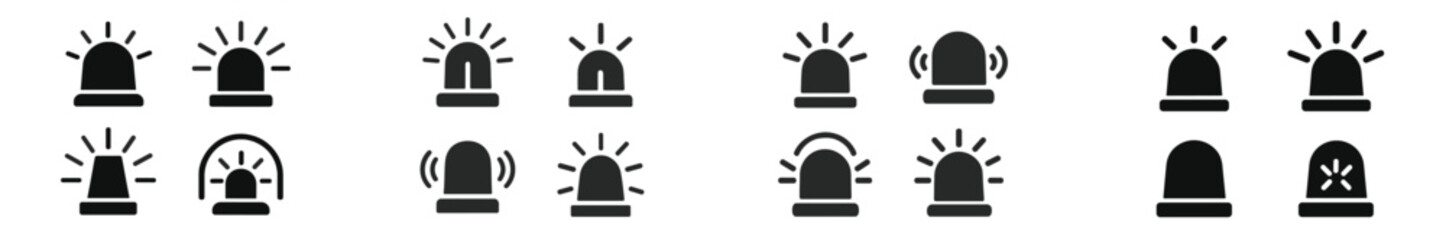 Poster - Graphic representation of emergency vehicle lights displayed in various styles and shapes