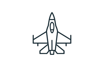 Aufkleber - Fighter jet design showcasing sleek lines and modern aesthetics in a minimalist style