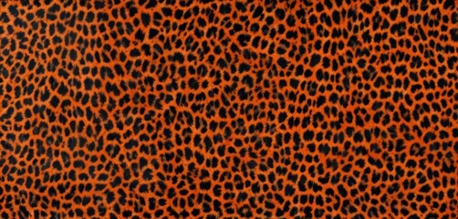 Fototapete - Vibrant orange and black leopard print seamless texture , seamless pattern, print, background