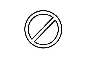 Leinwandbilder - Graphic representing a prohibition symbol in black and white against a plain background conveying a clear message of restriction