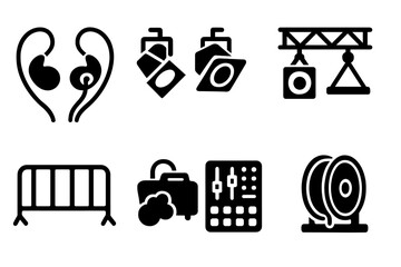 Aufkleber - Abstract representations of technology for creative production displayed in a minimalistic layout