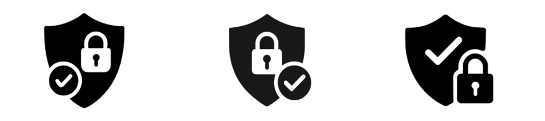 Aufkleber - Shield icons with padlocks illustrating security and protection in a digital context
