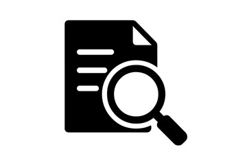 Poster - Document under magnifying glass illustrating analysis and inspection in a creative workspace environment