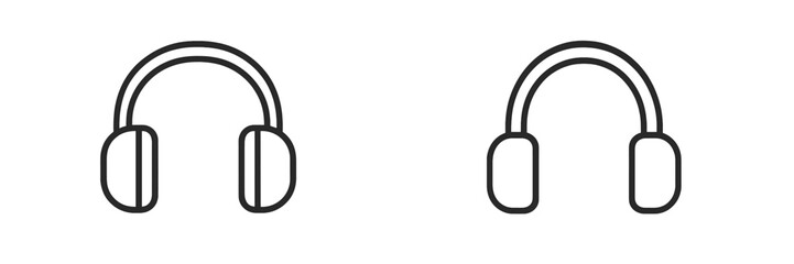 Poster - Simple artistic representation of headphones showcasing different styles and designs in a minimalistic approach