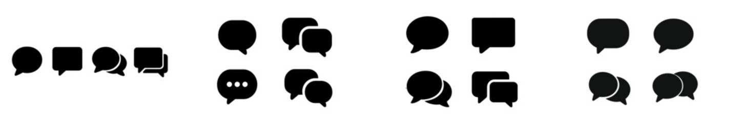 Aufkleber - Variety of speech bubble icons representing communication and conversation in a digital design context