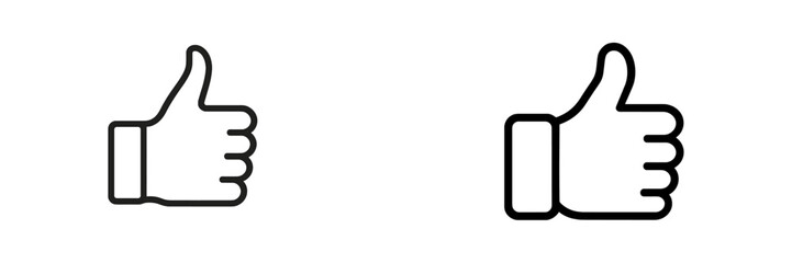 Aufkleber - Two thumbs up symbols representing approval and positivity in digital communication on a simple background