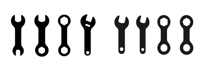 Aufkleber - Different types of wrenches arranged in a row showcasing mechanical tools for various applications