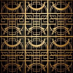Poster - Elegant and Intricate Geometric Pattern with Gold and Black Design for Modern Decor and Fashion Inspiration