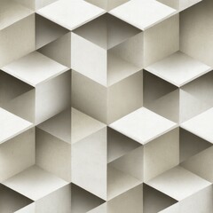 Poster - Abstract Design Featuring Geometric Shapes with 3D Effect and Light Gray and White Color Palette Ideal for Modern Background and Surface Textures