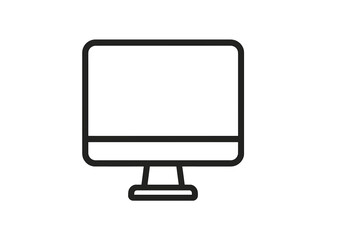 Fototapete - Outline of a computer monitor with a minimalist design, creating focus on a sleek technology concept for modern workspaces