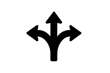Leinwandbilder - Sign showing multiple directions with arrows pointing left, right, and upwards indicating choices or paths to take in a decision-making scenario