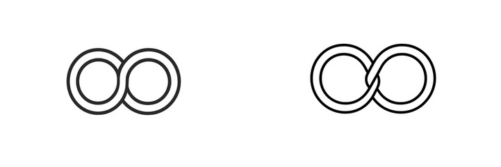 Leinwandbilder - Two distinct interconnected loop designs showcasing creativity and innovation in graphic representation