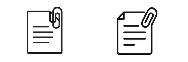 Leinwandbilder - Modern styled icons representing documents with paper clips on a clean background suitable for digital design and web use