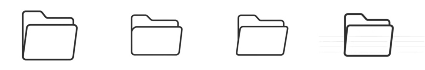 Fototapete - Simple outline of folder icons representing digital organization and file management practices
