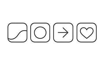 Fototapete - Symbols representing flow, motion, direction, and affection in minimalist design