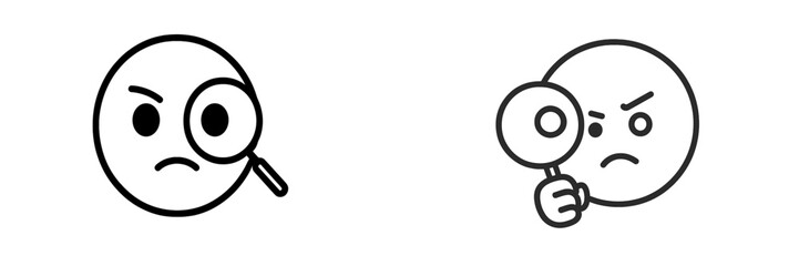 Poster - Investigative expressions of characters observing through magnifying glasses