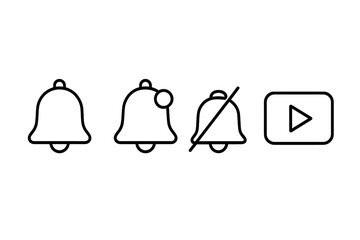 Leinwandbilder - Notifications and playback symbols showcased in a minimalistic graphic design format for digital interfaces