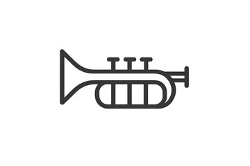 Poster - Trumpet illustration showcasing a simple design for music lovers or musicians interested in brass instruments
